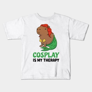 Cosplay is my therapy Capybara Mermaid Kids T-Shirt